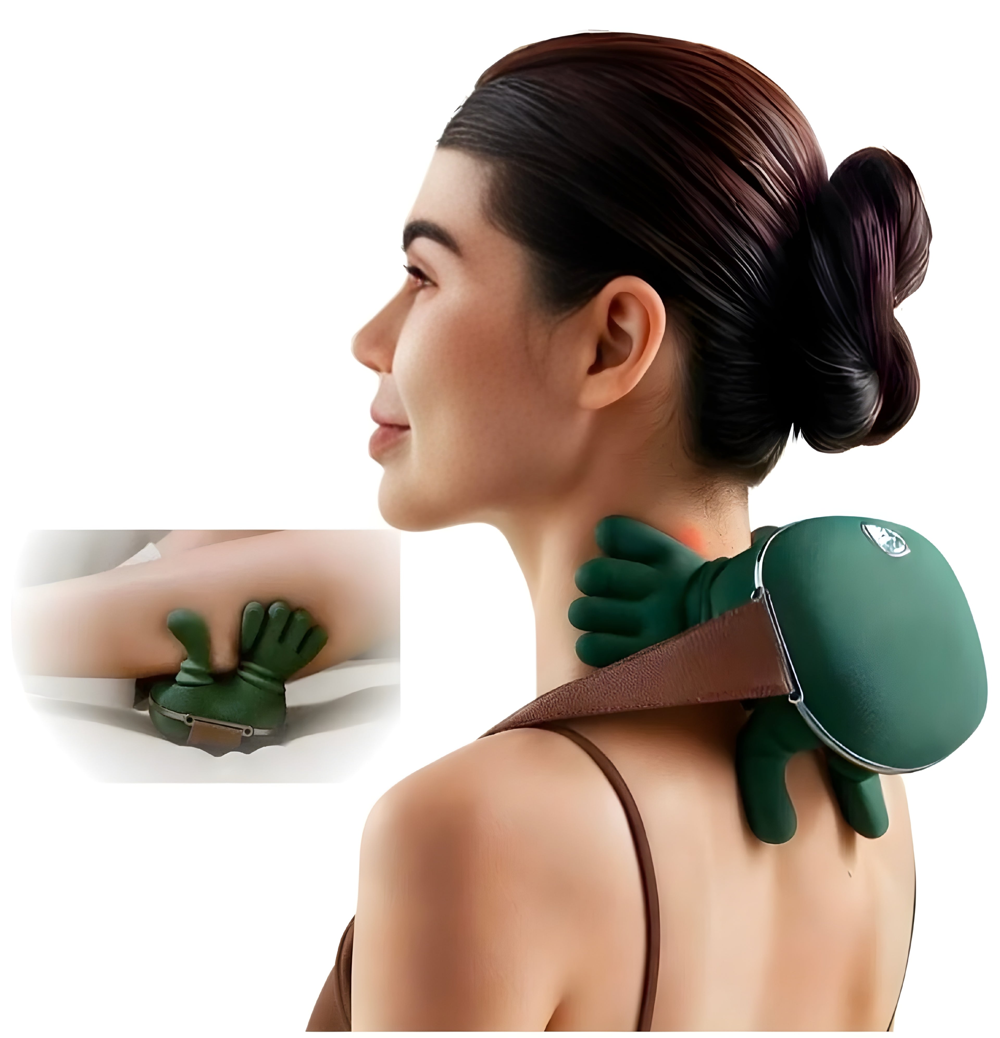 5-Finger Electric Neck & Shoulder Massager - Rechargeable Trapezius & Cervical Heat Therapy Pillow