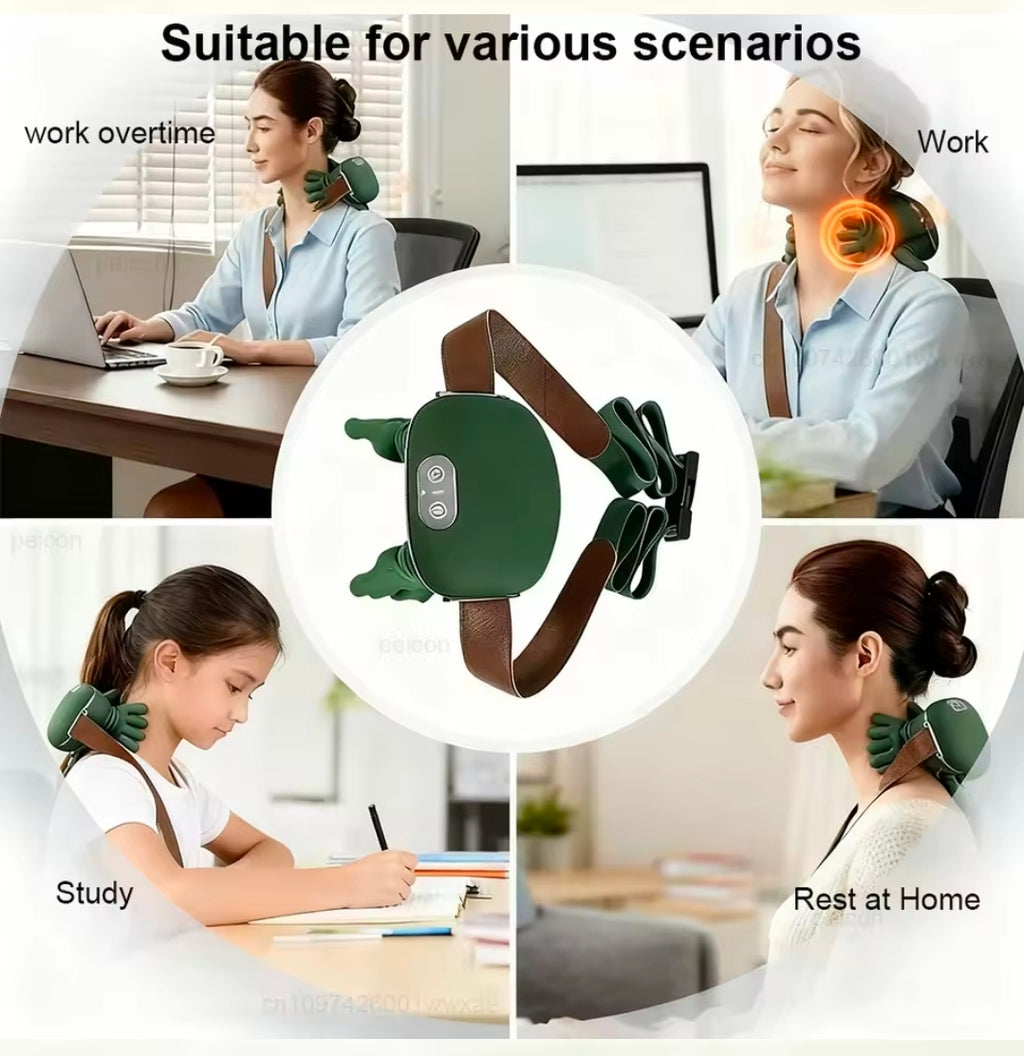 5-Finger Electric Neck & Shoulder Massager - Rechargeable Trapezius & Cervical Heat Therapy Pillow
