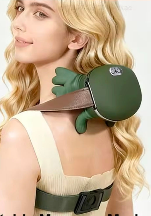 5-Finger Electric Neck & Shoulder Massager - Rechargeable Trapezius & Cervical Heat Therapy Pillow